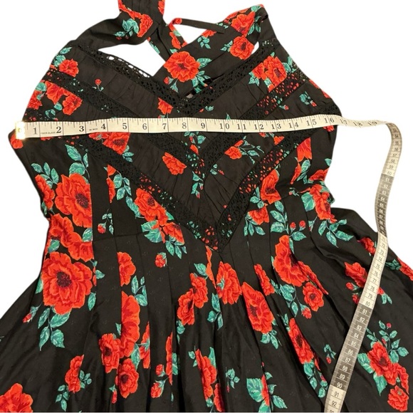Free People Black Floral Maxi Dress Boho Sleeveless Pockets Size S - Picture 8 of 12